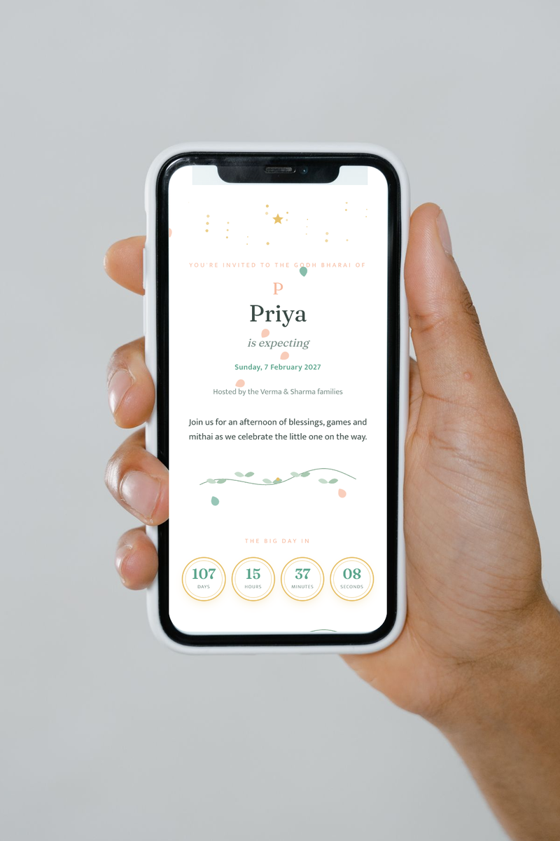 Jhoola invitation shown on a phone