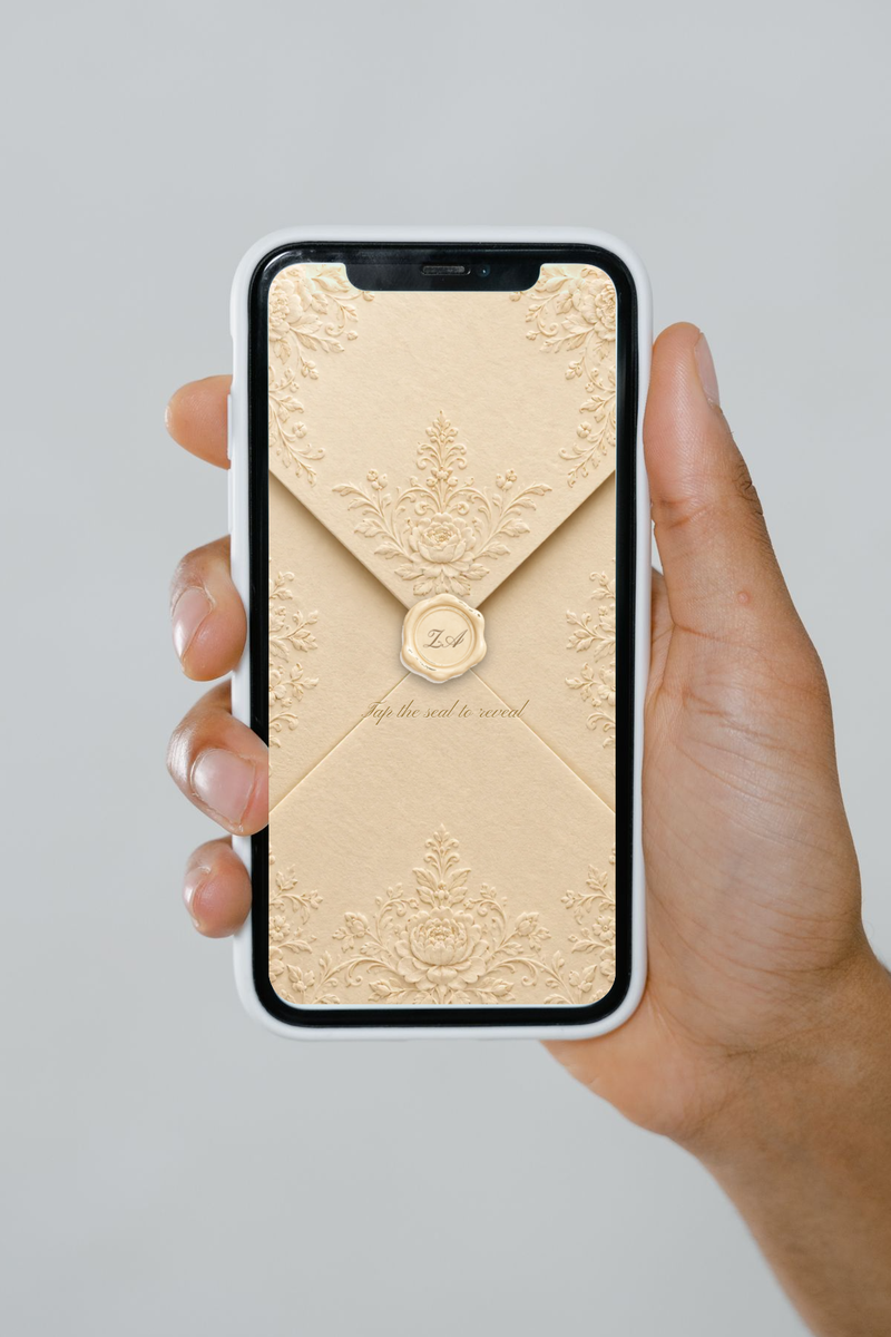 Sunehri invitation on a phone