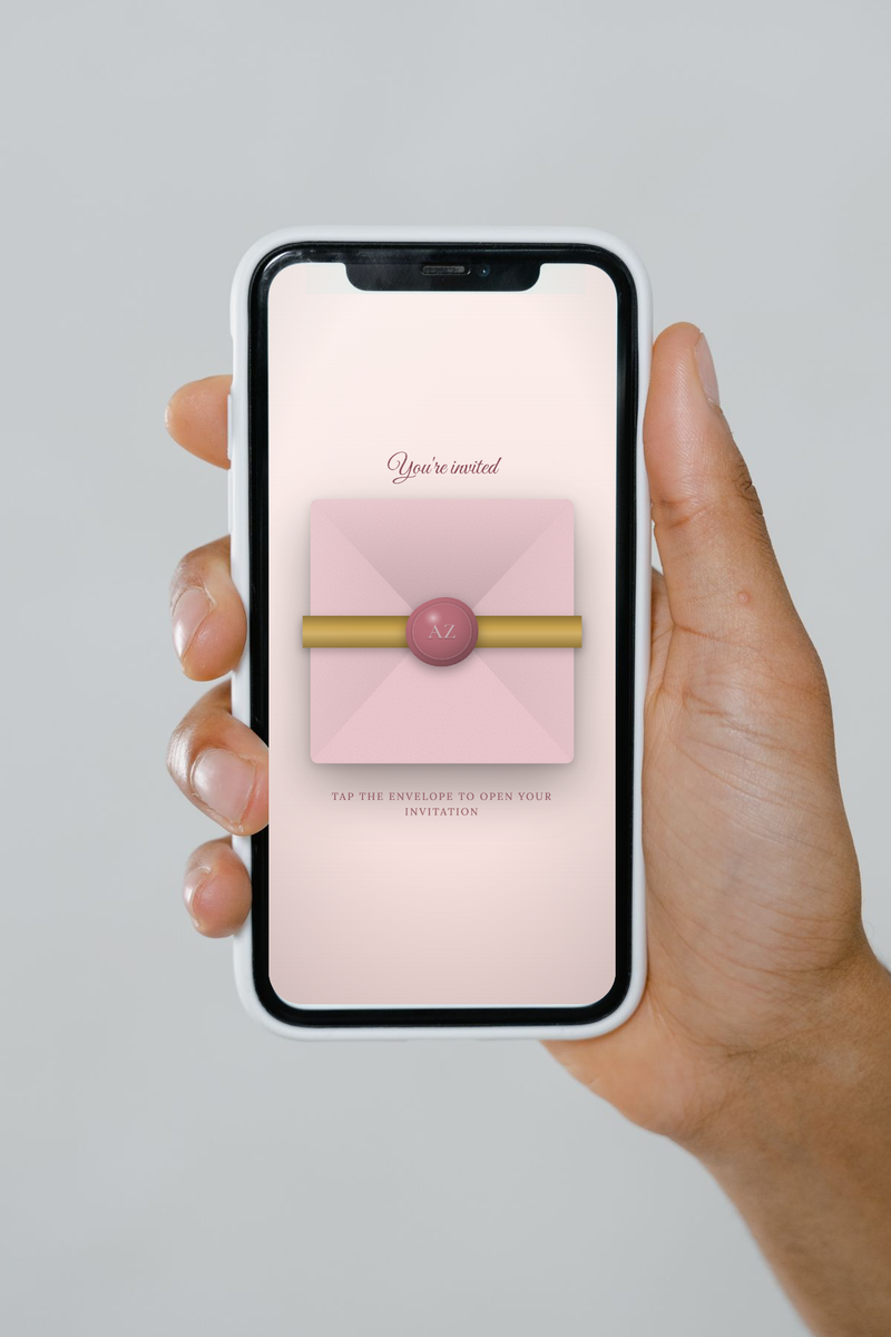 Zeenat invitation shown on a phone